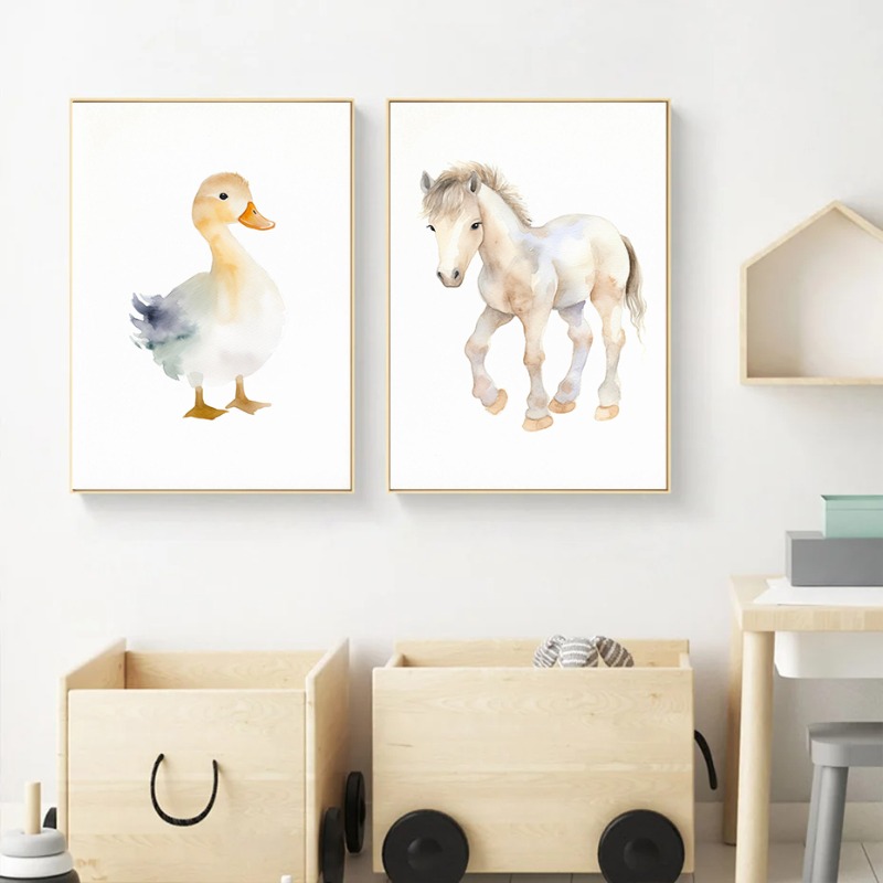 Watercolor Farm Animals Baby H - Agriculture Vertical Farming ulasan dan harga