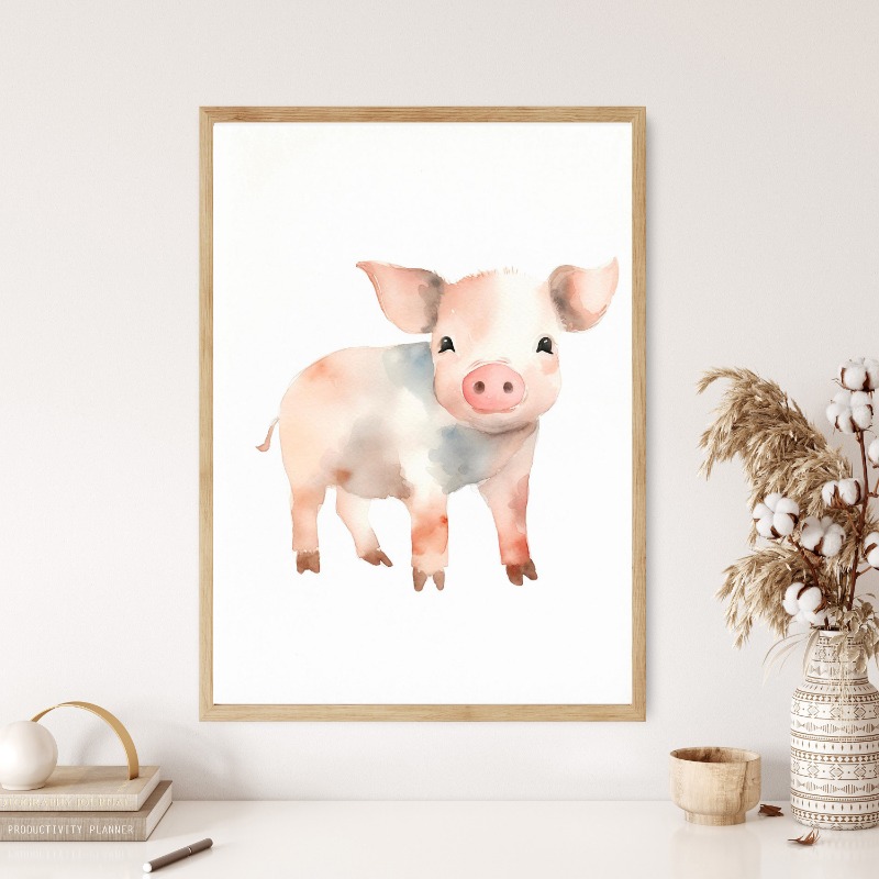 Watercolor Farm Animals Baby H - Agriculture Vertical Farming ulasan dan harga